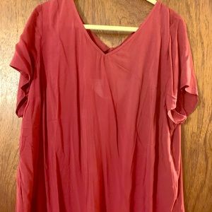 Torrid Abbey Red Challis Tie-Back Blouse